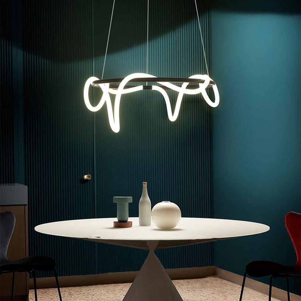 Arisha Curved & Linear Semi Flush Mount Ceiling Light, Gold - Lamp Copper