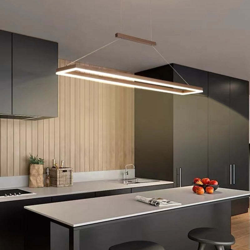 Gloen Modern Rectangular Hanging Pendant Light, Gold/Coffee - Lamp Copper