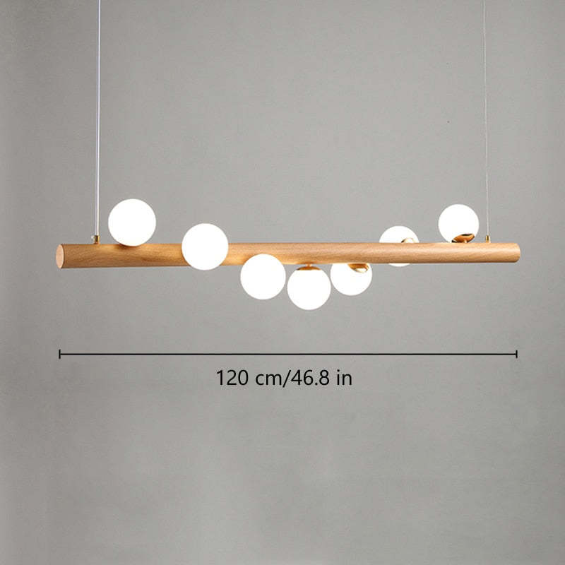 Valentina Glass Bubble Pendant Light Wood/Walnut - Lamp Copper