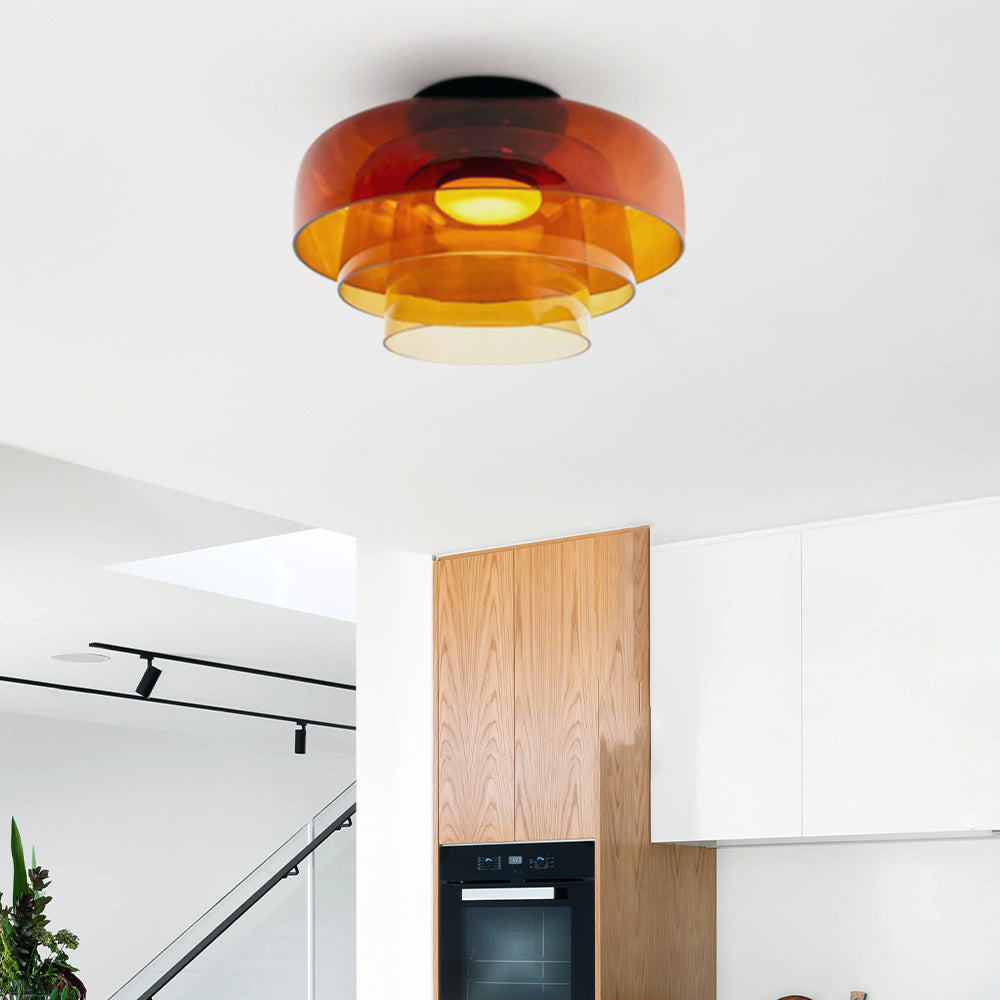 Aria Modern Simple Creative Glass Flush Mount Ceiling Light - Lamp Copper
