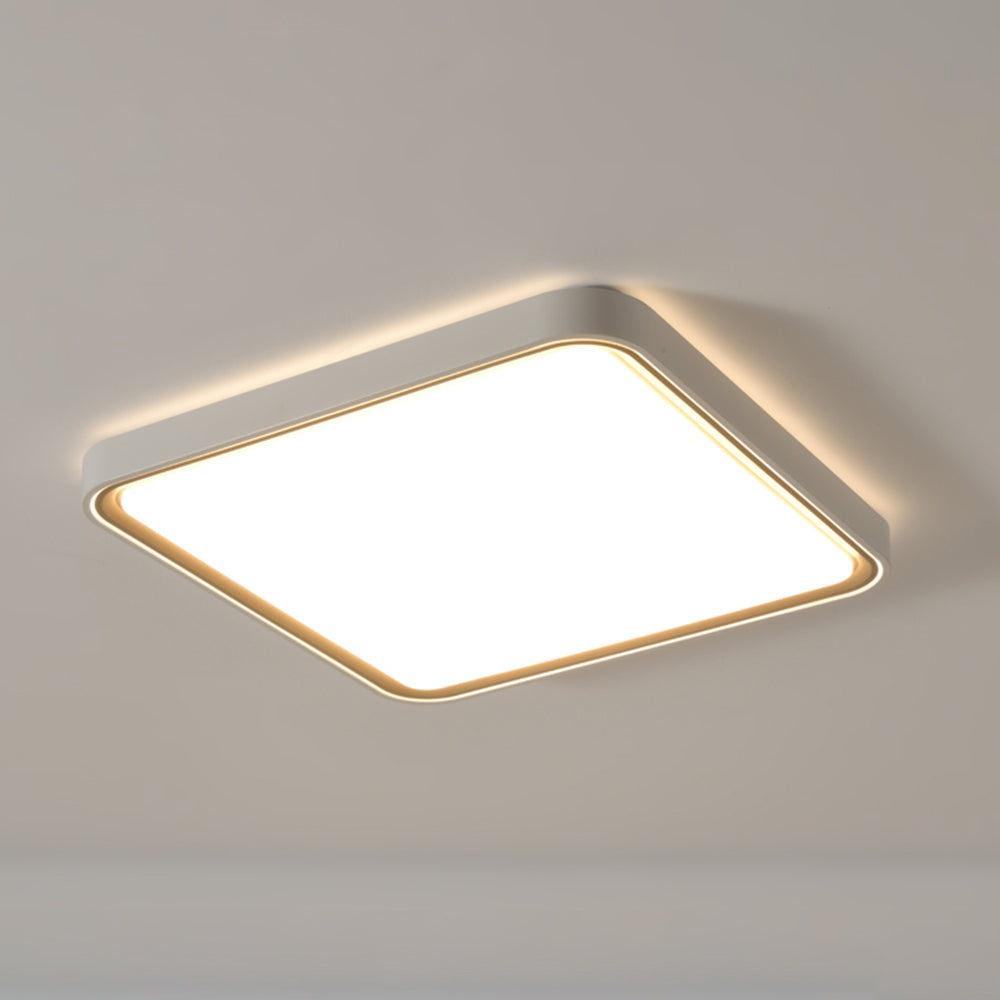 Arisha Minimalist Round/Square Metal/Acrylic Flush Mount Ceiling Light, Gold - Lamp Copper