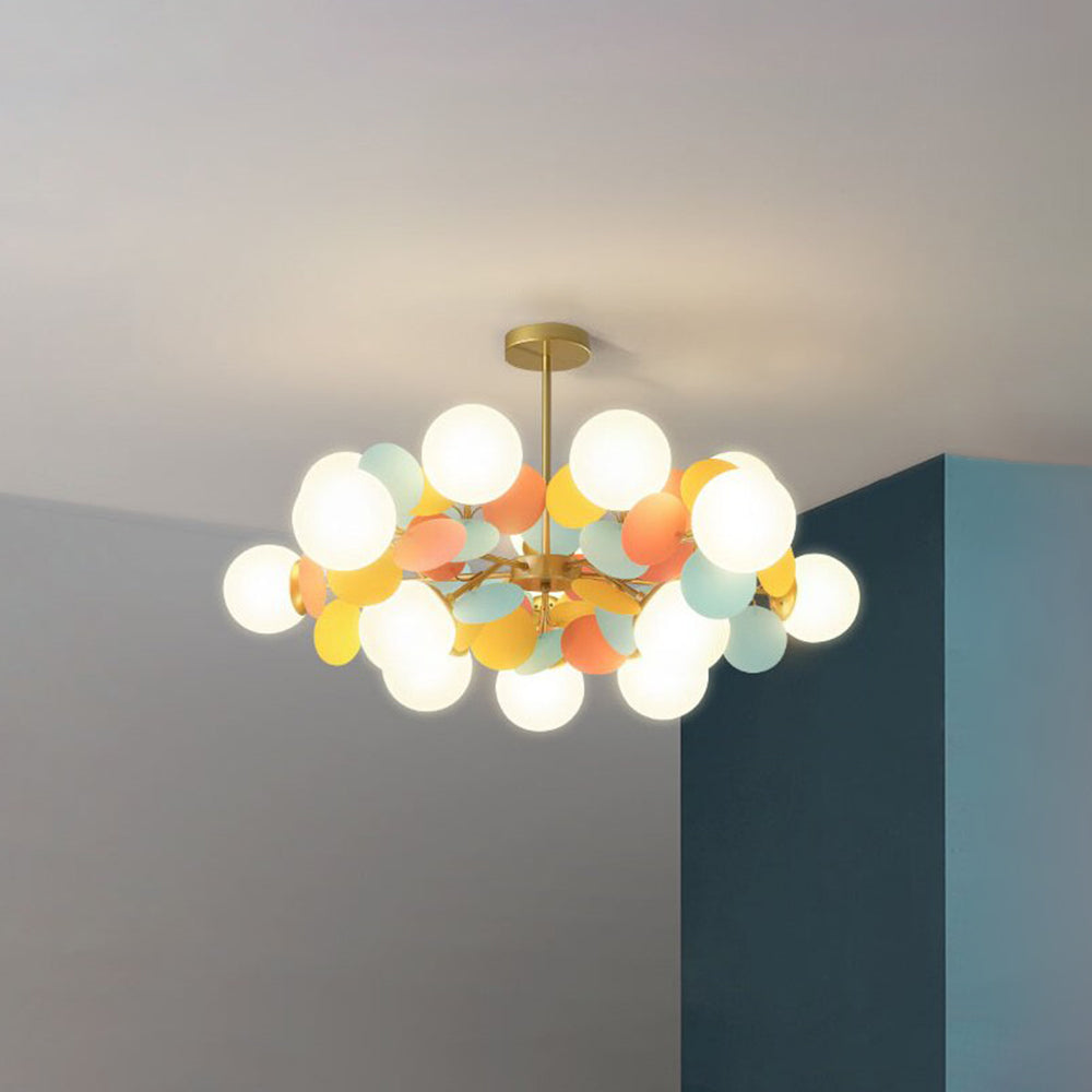 Nexen Multicolored Flower Branch Chandelier Living Room - Lamp Copper