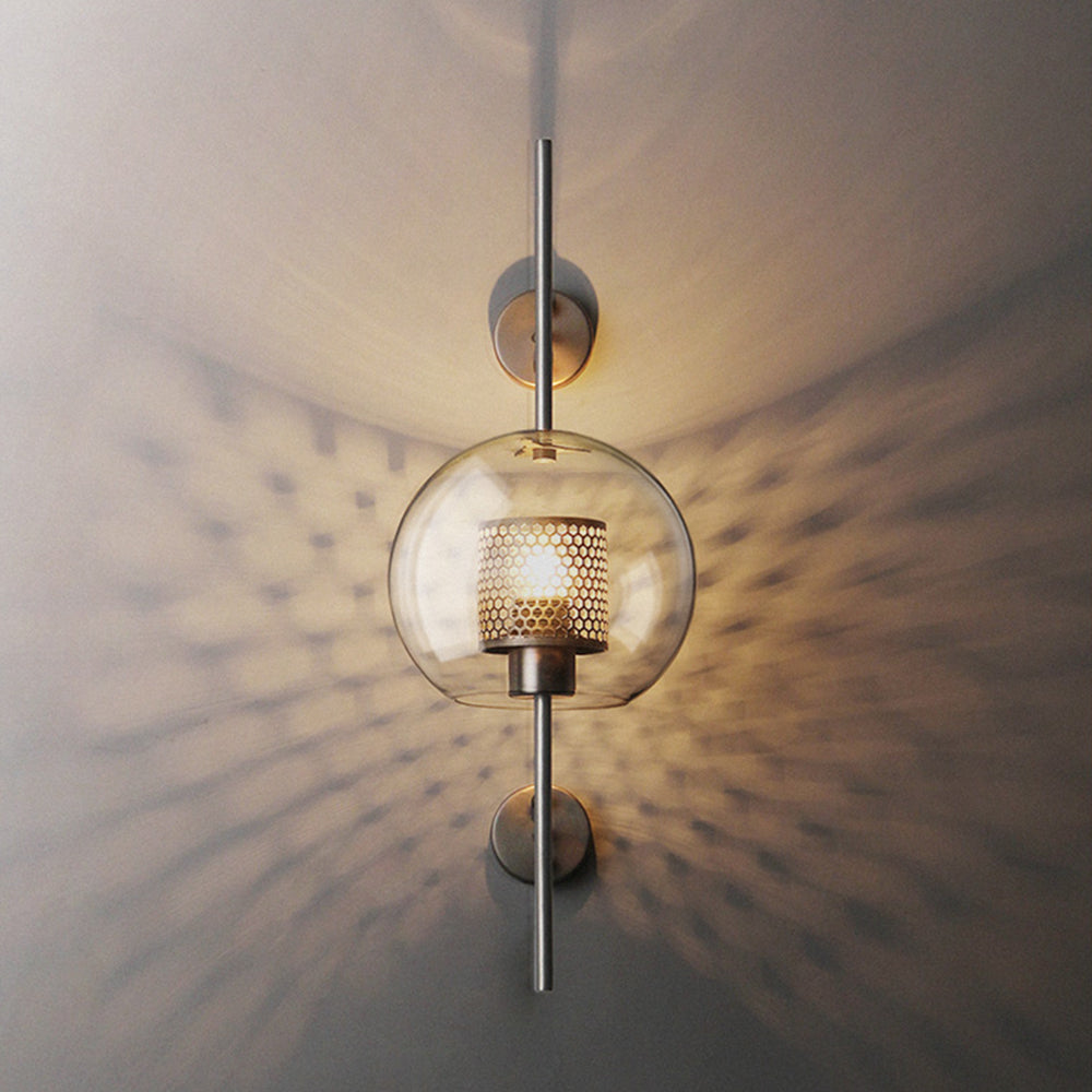 Kiri Industrial Classy Global Clear Glass Wall Lamp - Lamp Copper