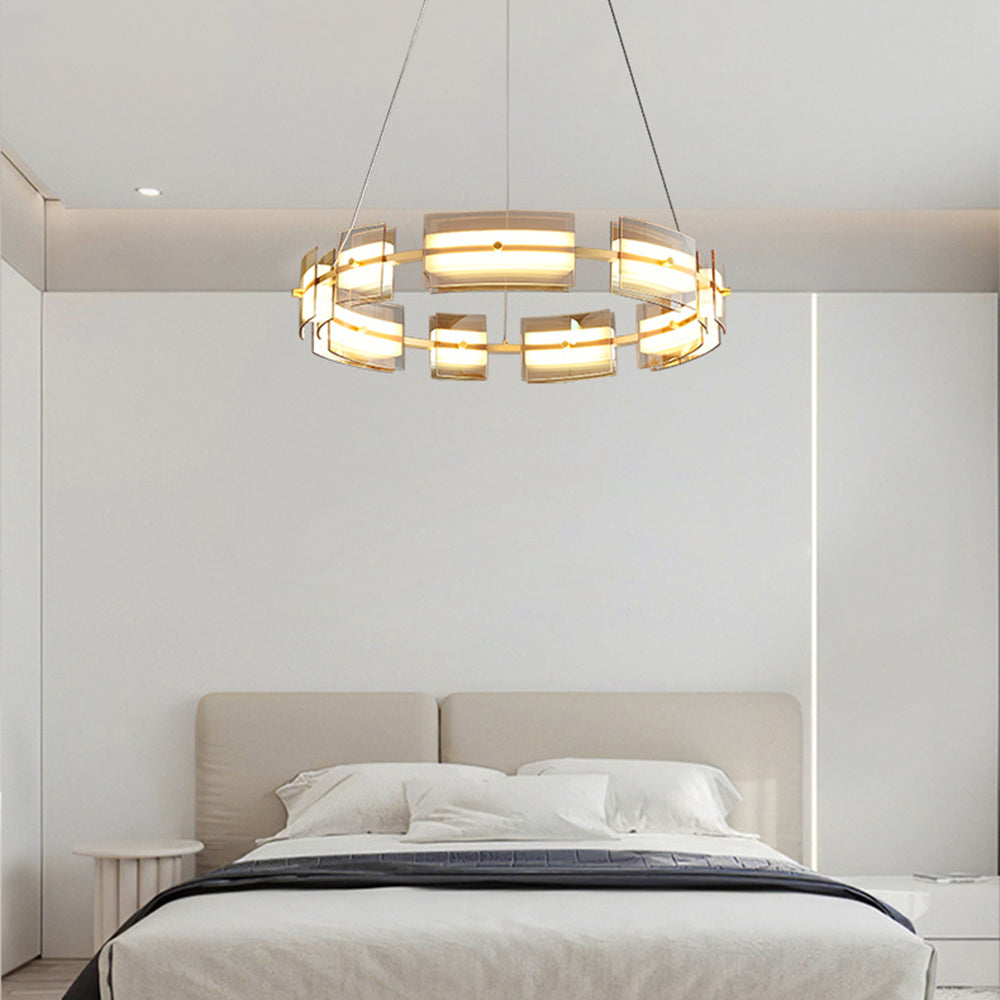 Arisha Minimalist Ring Metal Pendant Light,Black/Gold - Lamp Copper