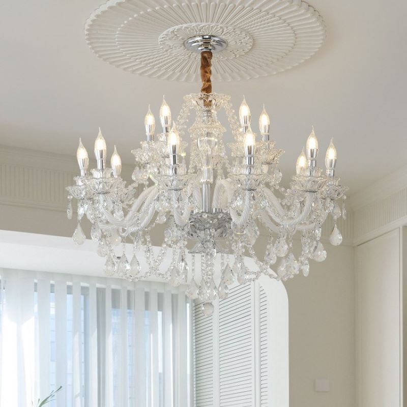Silva Chandelier French Crystal Living Room Dining Room - Lamp Copper