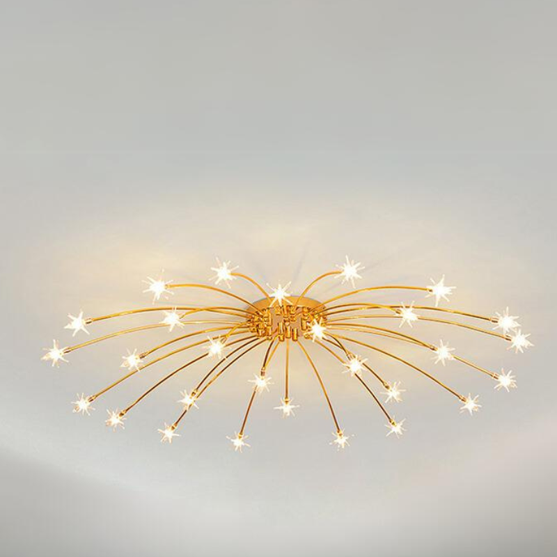 Arisha Art Deco Starry Flush Mount Ceiling Light - Lamp Copper