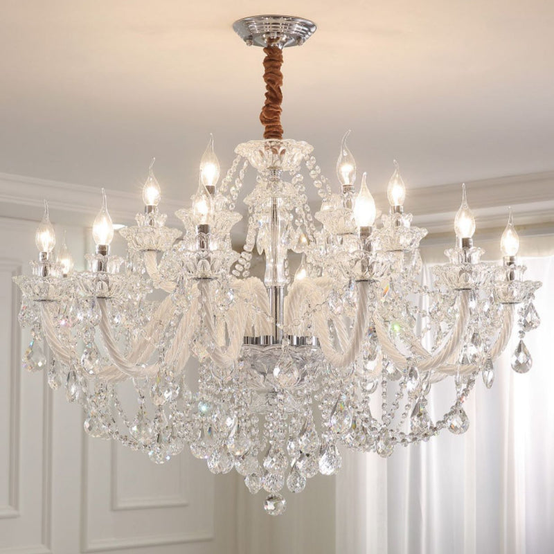 Silva Chandelier French Crystal Living Room Dining Room - Lamp Copper