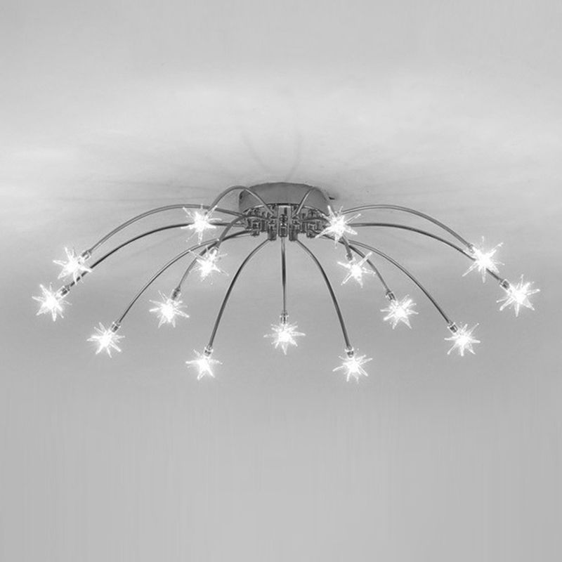 Arisha Art Deco Starry Flush Mount Ceiling Light - Lamp Copper