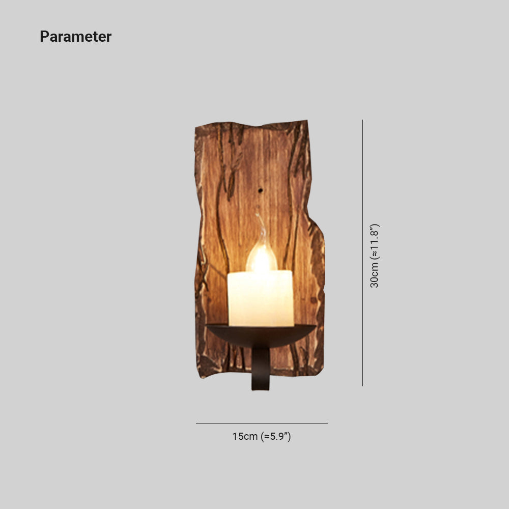 Epoch Wall Lamp Rectangular Vintage, Wood/Metal, Bedroom - Lamp Copper
