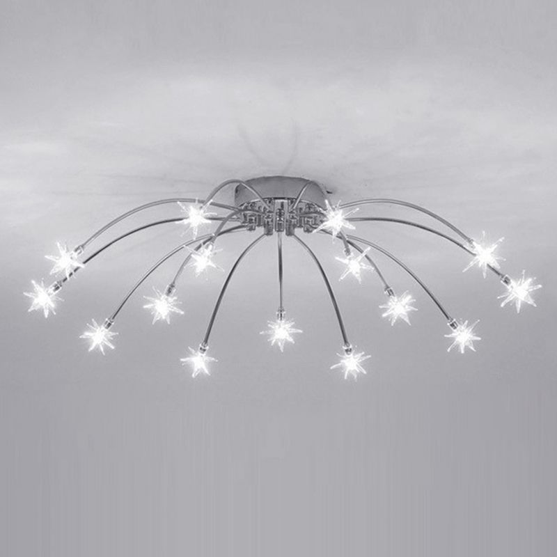 Arisha Art Deco Starry Flush Mount Ceiling Light - Lamp Copper