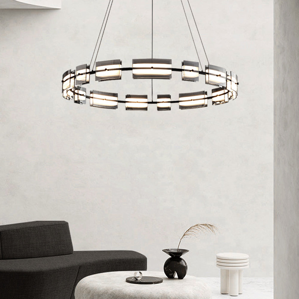 Arisha Minimalist Ring Metal Pendant Light,Black/Gold - Lamp Copper