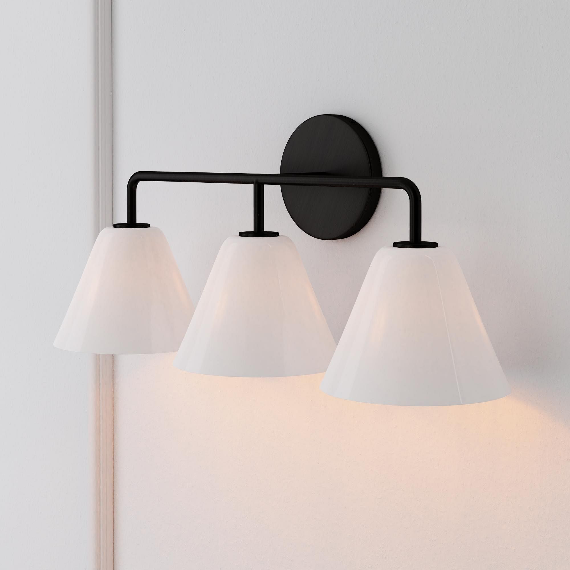 Cone Wall Sconce Milk Glass Living Room