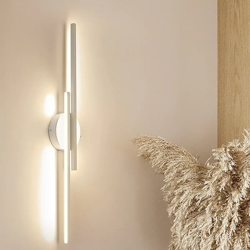 Elgo Modern Nordic Disc/Linear Metal LED Wall Lamp, Black/White - Lamp Copper