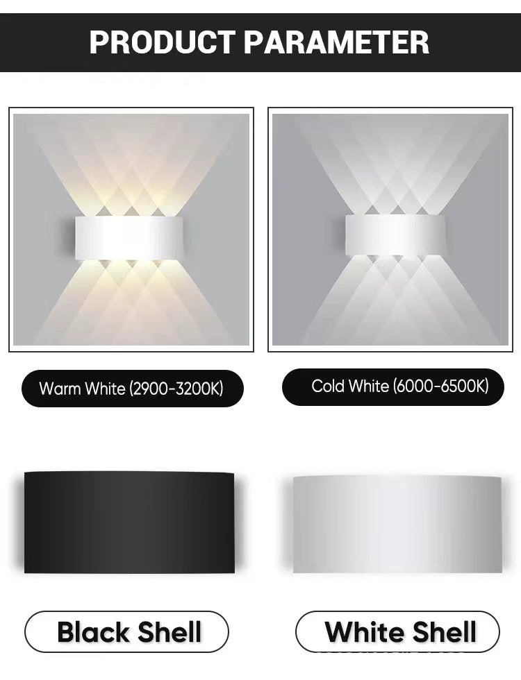 Tronix Modern Rectangular Metal Outdoor Wall Lamp, Black/White, Water-wave - Lamp Copper