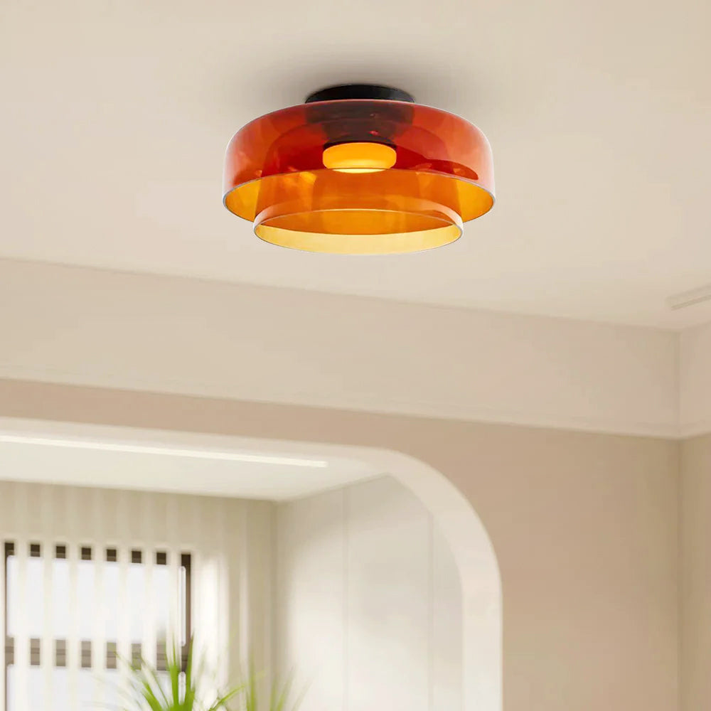 Aria Modern Simple Creative Glass Flush Mount Ceiling Light - Lamp Copper