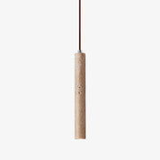 Olvynarae Cylindrical Travertine Pendant Light - Lamp Copper