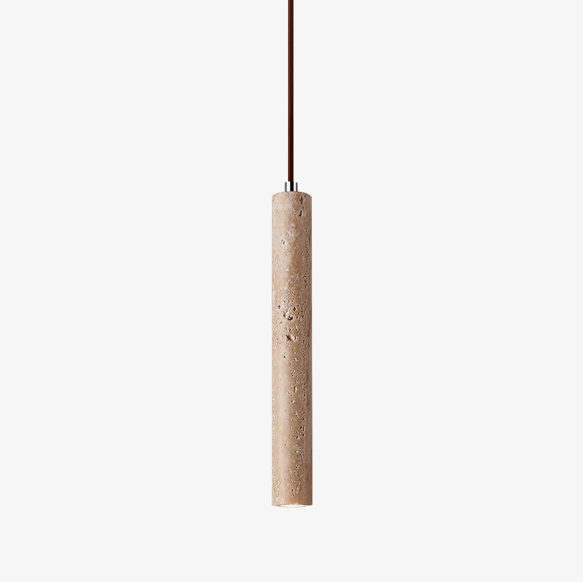 Olvynarae Cylindrical Travertine Pendant Light - Lamp Copper