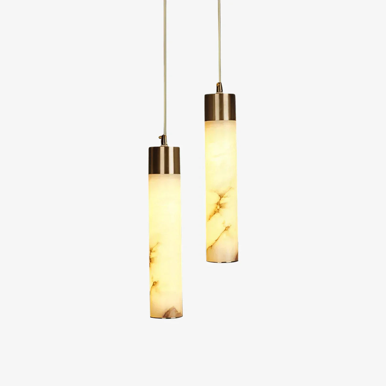 Dike White Alabaster Pendant Light - Lamp Copper