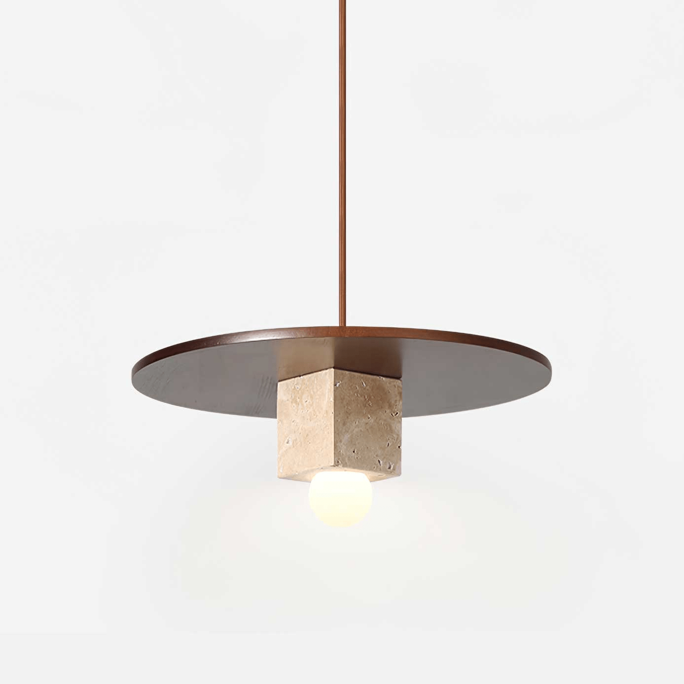 Ucariel Geometric Travertine Pendant Light - Lamp Copper