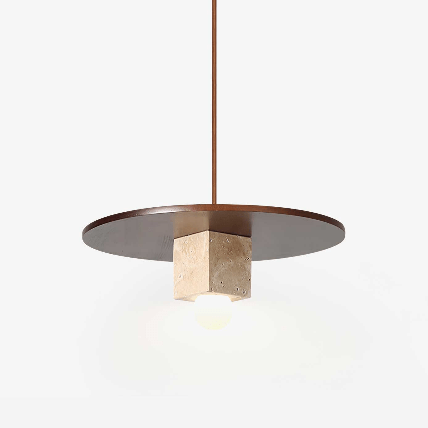Ucariel Geometric Travertine Pendant Light - Lamp Copper