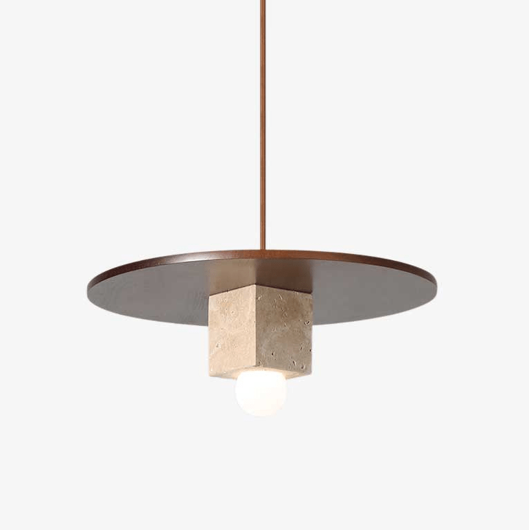 Ucariel Geometric Travertine Pendant Light - Lamp Copper