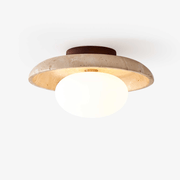 Cataliel Minimalist Travertine Ceiling Light - Lamp Copper