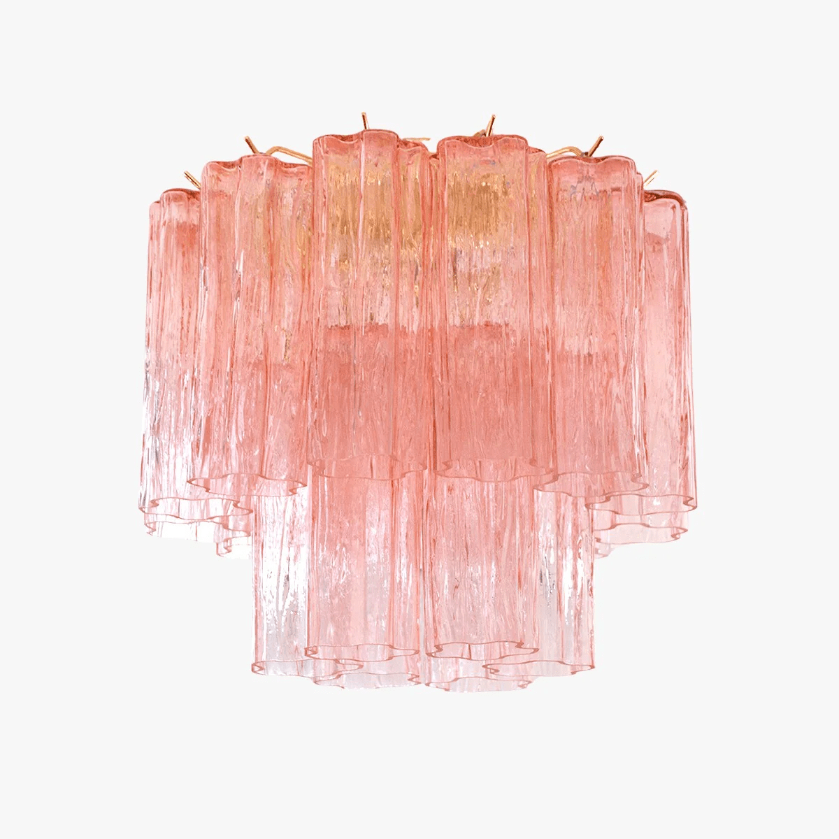 Aurora Ceiling Lamp Pink Waterfall Style - Lamp Copper