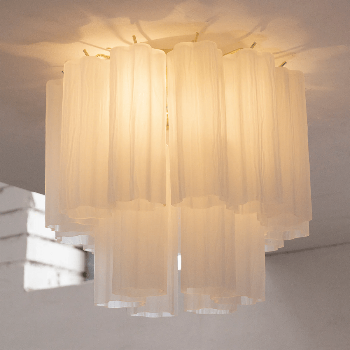 Aurora Ceiling Lamp Pink Waterfall Style - Lamp Copper