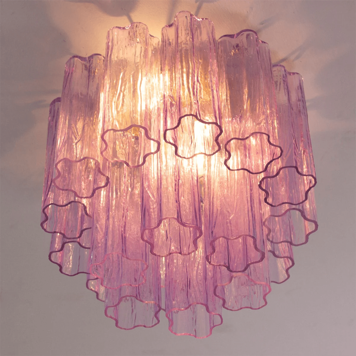 Aurora Ceiling Lamp Pink Waterfall Style - Lamp Copper