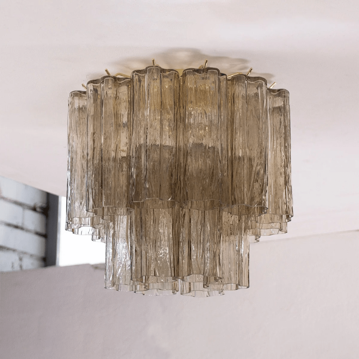 Aurora Ceiling Lamp Pink Waterfall Style - Lamp Copper