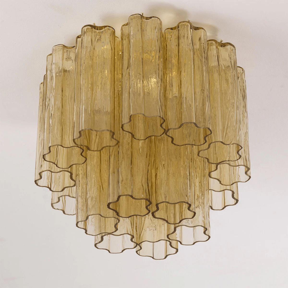 Aurora Ceiling Lamp Pink Waterfall Style - Lamp Copper
