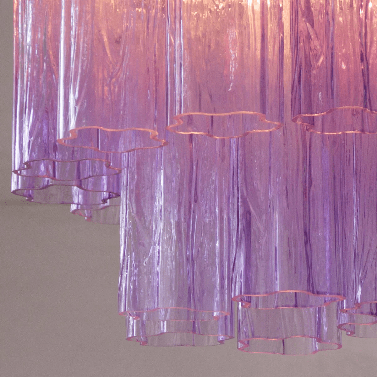 Aurora Ceiling Lamp Pink Waterfall Style - Lamp Copper