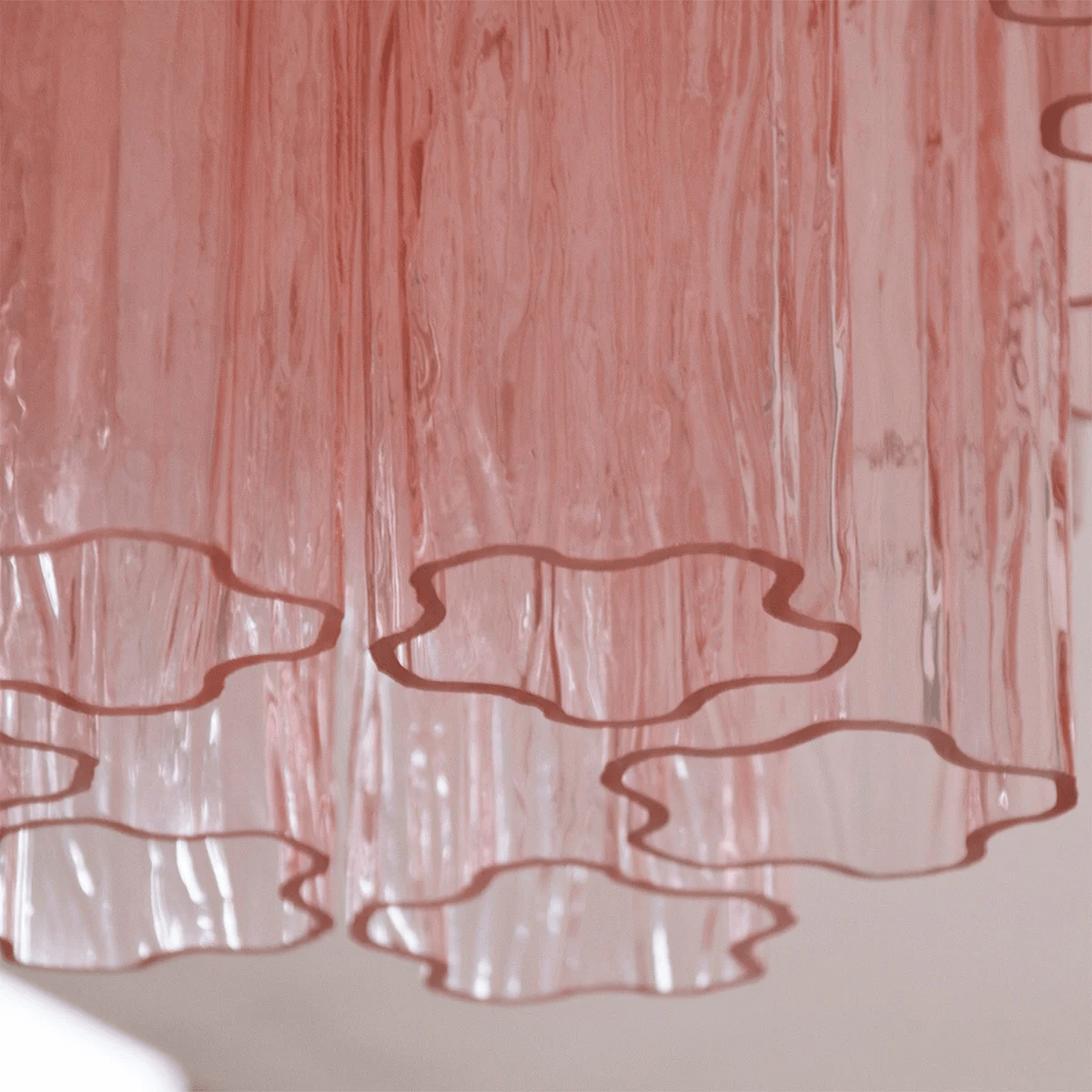 Aurora Ceiling Lamp Pink Waterfall Style - Lamp Copper