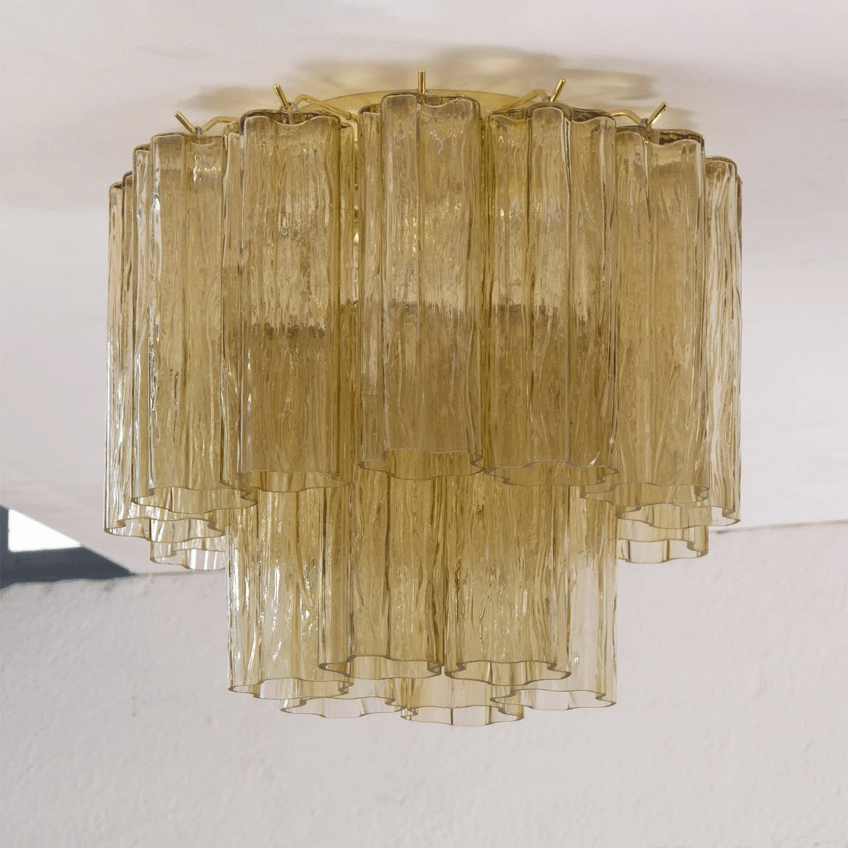 Aurora Ceiling Lamp Pink Waterfall Style - Lamp Copper
