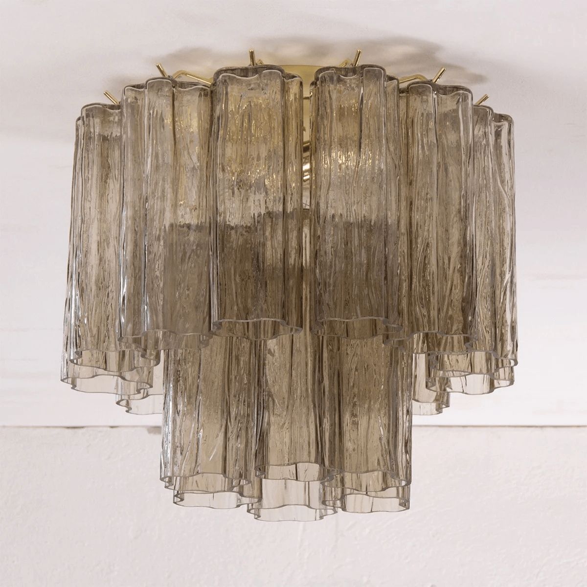 Aurora Ceiling Lamp Pink Waterfall Style - Lamp Copper
