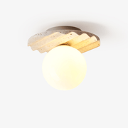 Travertine Wave Ceiling Light - Lamp Copper