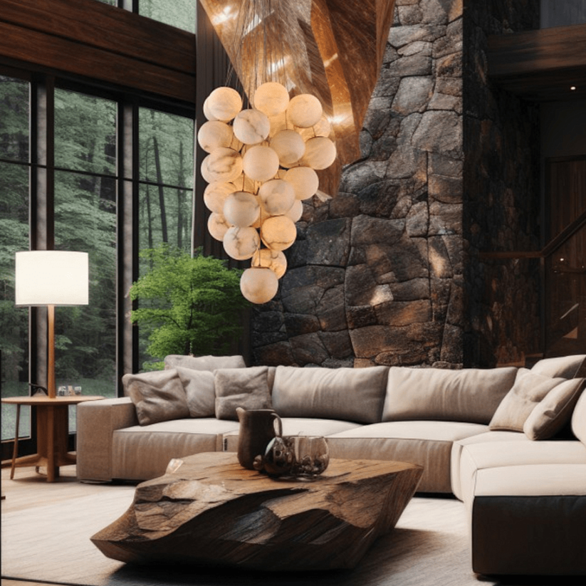Grapha Alabaster Pendant Light Chandelier - Lamp Copper