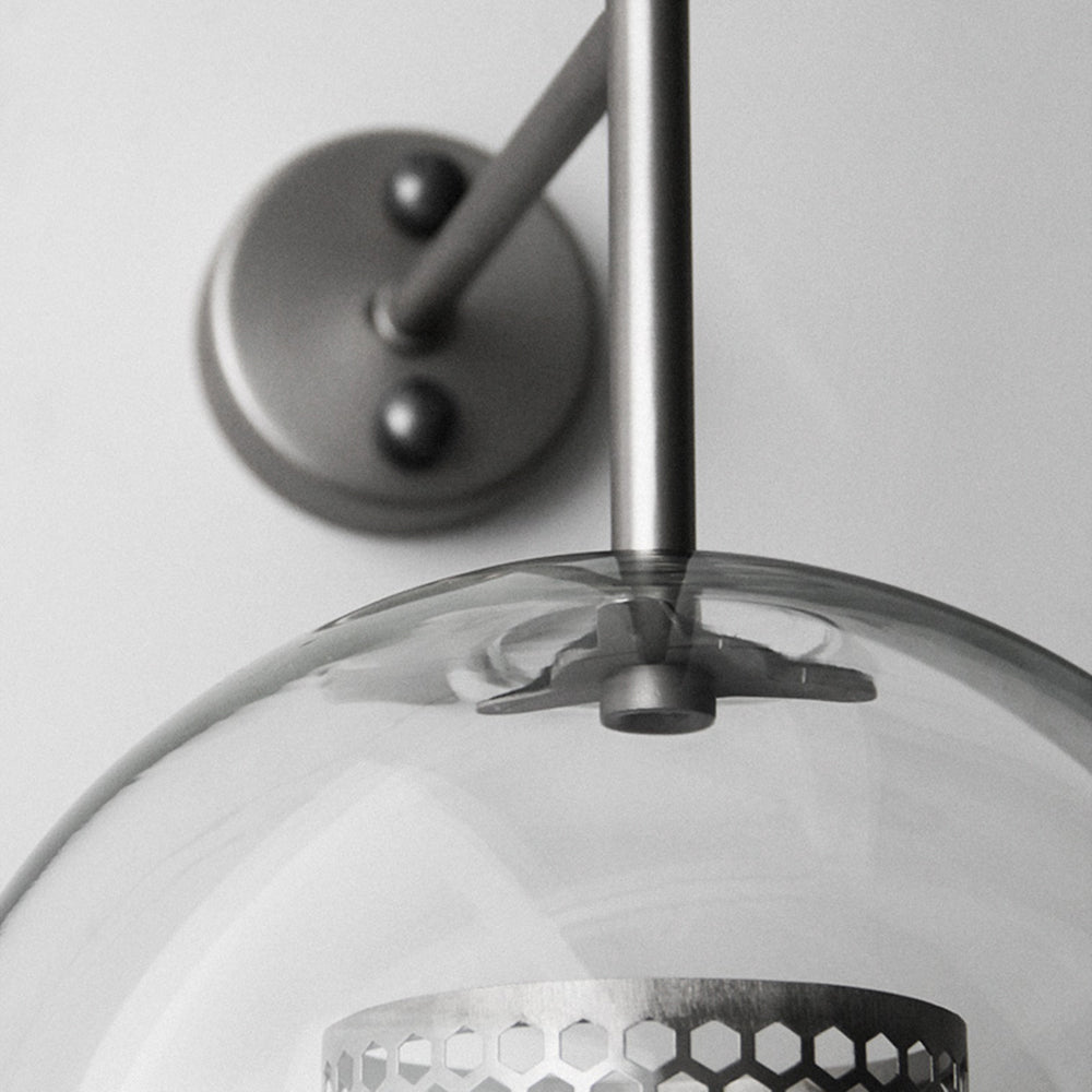 Kiri Industrial Classy Global Clear Glass Wall Lamp - Lamp Copper
