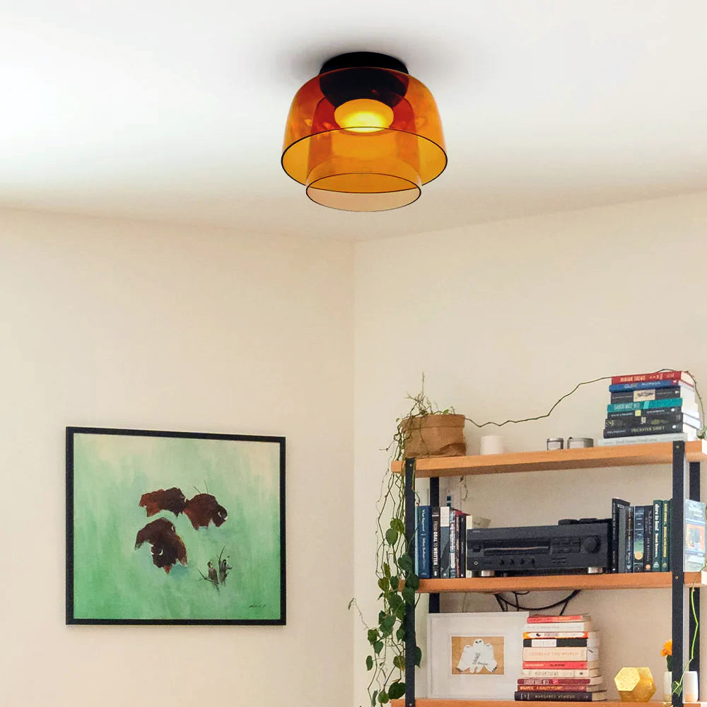 Aria Modern Simple Creative Glass Flush Mount Ceiling Light - Lamp Copper