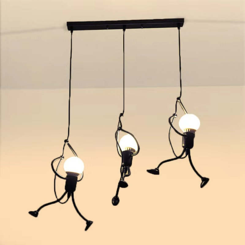 Miro Retro Modern Iron Man Pendant Light, Black - Lamp Copper