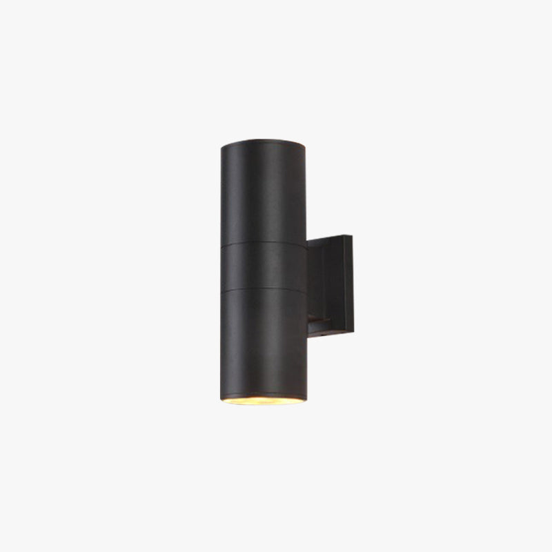 Kren Minimalist Metal Double-headed Outdoor Wall Lamp, Black - Lamp Copper