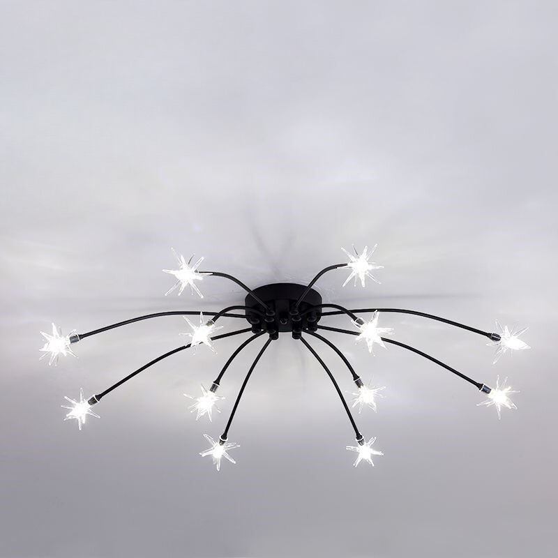 Arisha Art Deco Starry Flush Mount Ceiling Light - Lamp Copper
