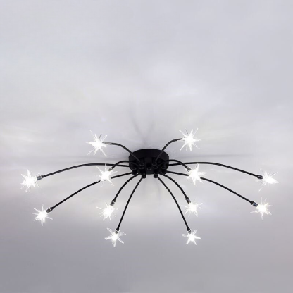 Arisha Art Deco Starry Flush Mount Ceiling Light - Lamp Copper
