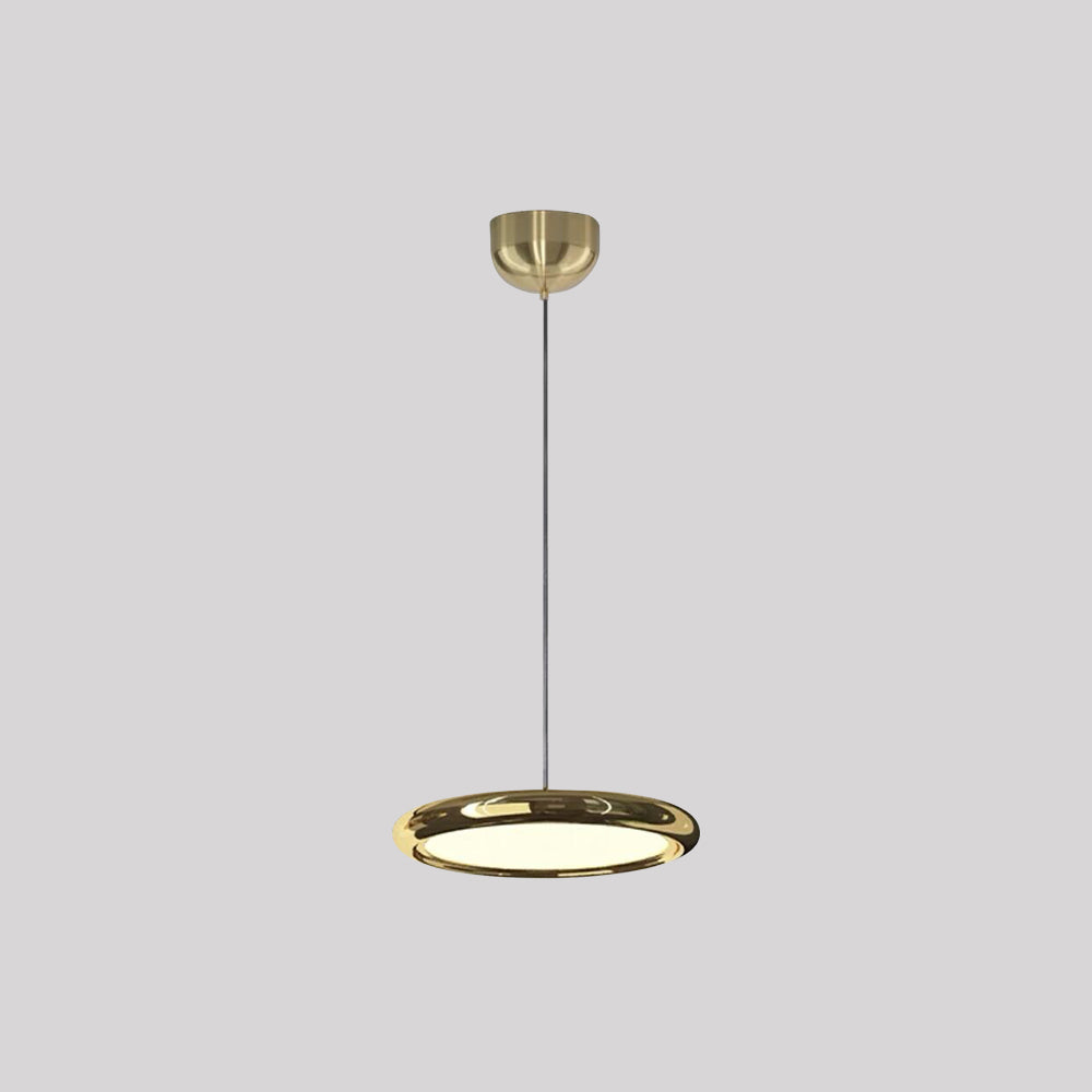 Arisha Minimalist Circular Metal Pendant Light,Silver/Gold/Rose Gold - Lamp Copper