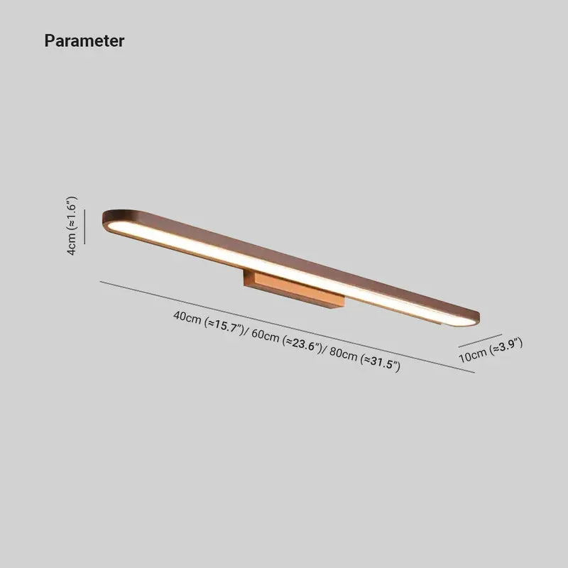Luxa Modern Metal Wall Lamp Mirror Front, Curved, Black/Coffee - Lamp Copper