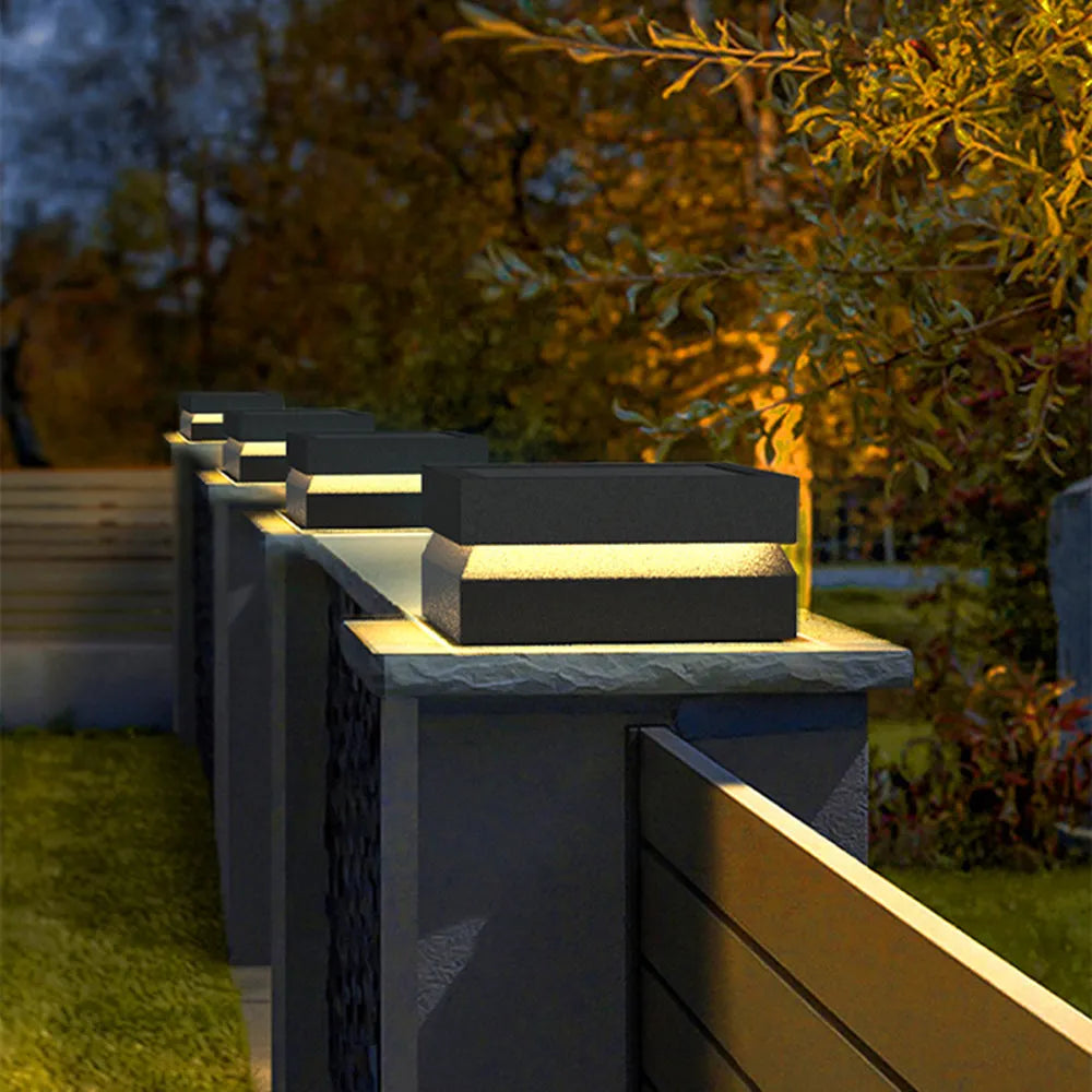 Axion Modern Concave Metal Black Outdoor Lamps, Solar - Lamp Copper