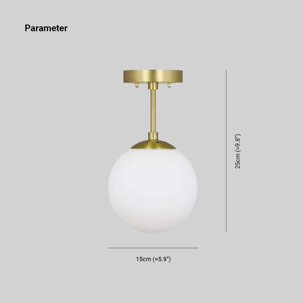 Lore Semi-Flush Mount Ceiling Light Glass - Lamp Copper