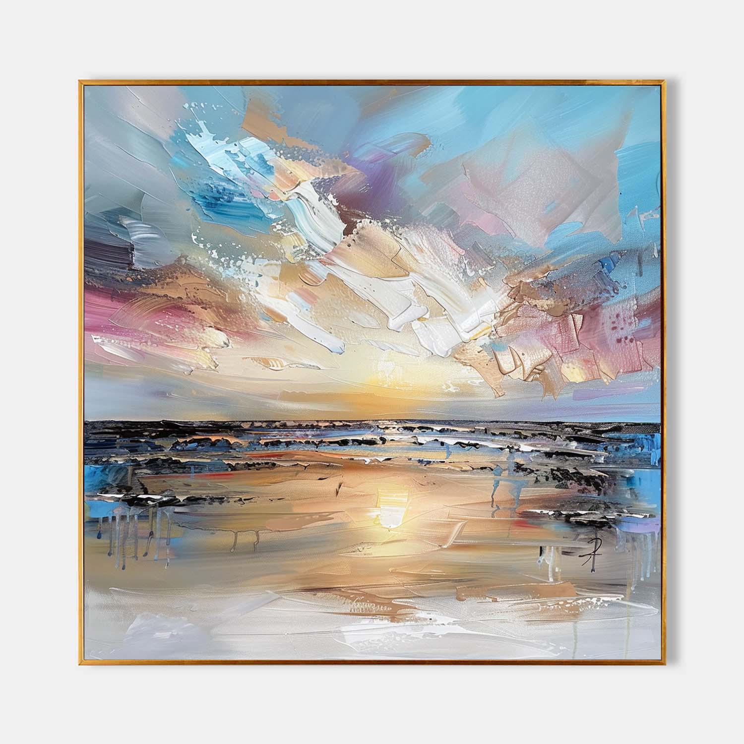 Maris Landscape Canvas Art - Lamp Copper