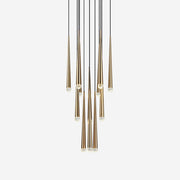 Chandelier Crystal Shade Brass Blackened Silver Luxe Staircase - Lamp Copper