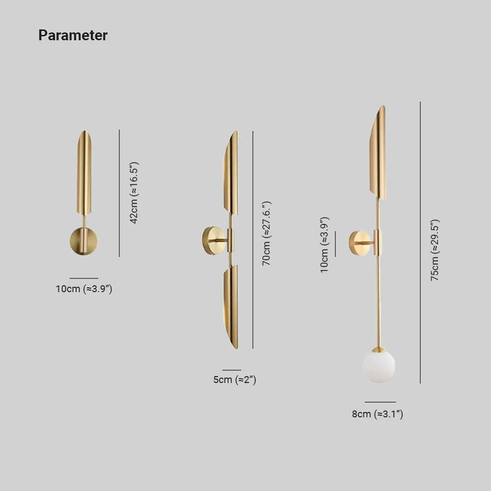 Phira Luxury Double-head Golden Scabbard Wall Lamp - Lamp Copper